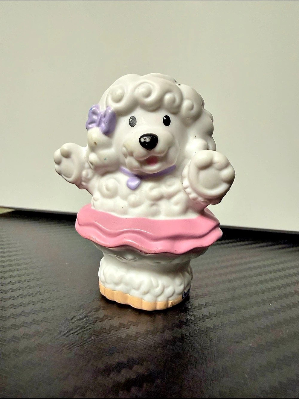 Fisher-Price Little People Ballerina Poodle Sheep Figurine Decor in White & Pink